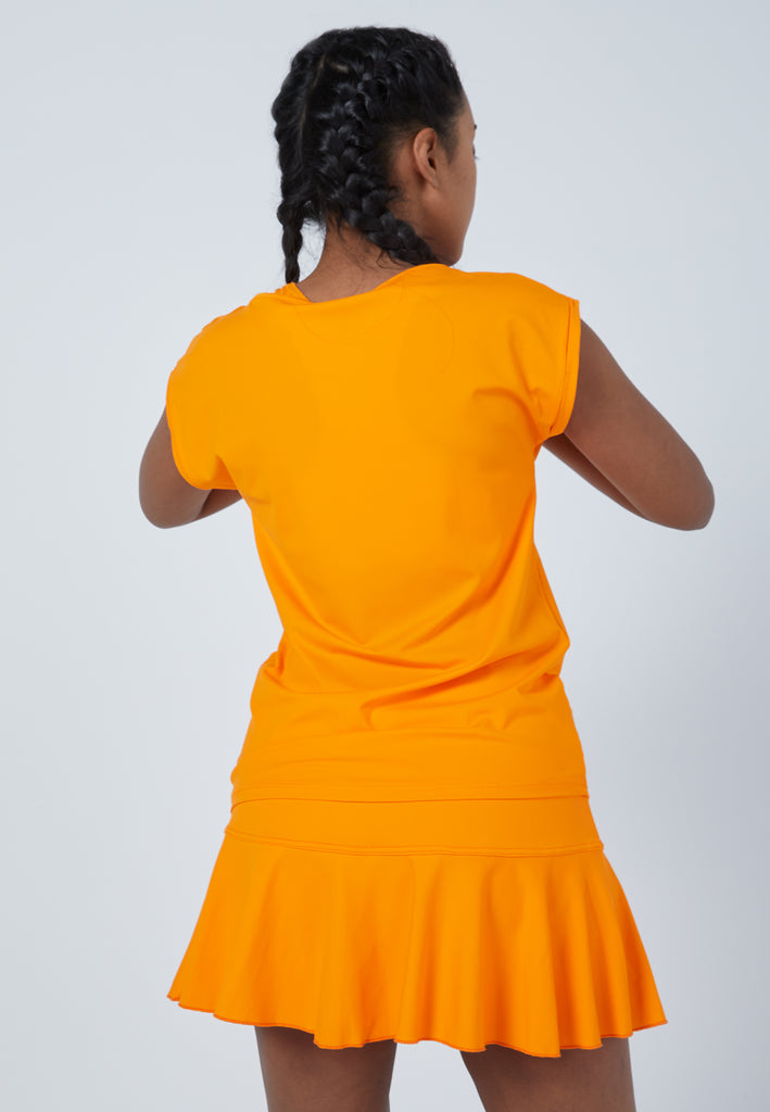 Mädchen & Damen und Gender Tennis Loose Fit Shirt, orange von SPORTKIND