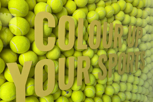 Sportkind Store - Tennisball-Wand mit Slogan "Colour up your sports"
