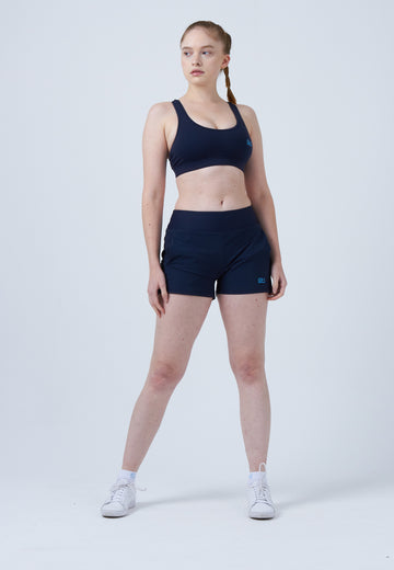 Mädchen & Damen und Gender Advantage Tennis Shorts mit Ballhalter, navy blau von SPORTKIND
