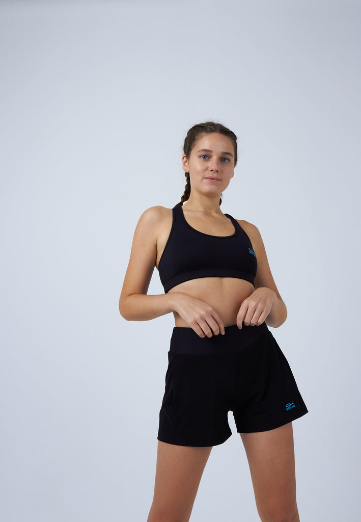 Mädchen & Damen und Gender Advantage Tennis Shorts mit Ballhalter, schwarz von SPORTKIND
