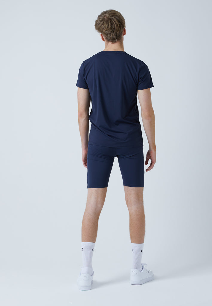 Jungen & Herren und Gender Short Tights / Radlerhose mit Taschen, navy blau von SPORTKIND