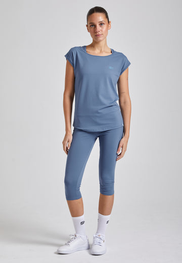 Mädchen & Damen Tennis Loose Fit Shirt, grau blau von SPORTKIND
