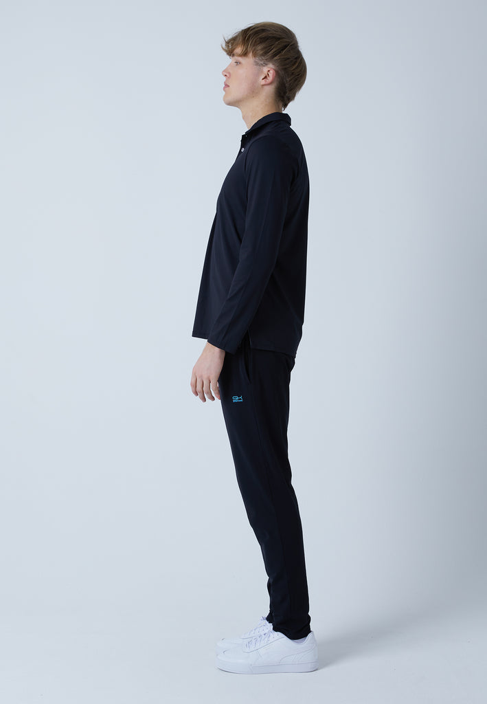 Jungen & Herren und Gender Tennis Poloshirt Langarm Herren & Jungen, schwarz von SPORTKIND