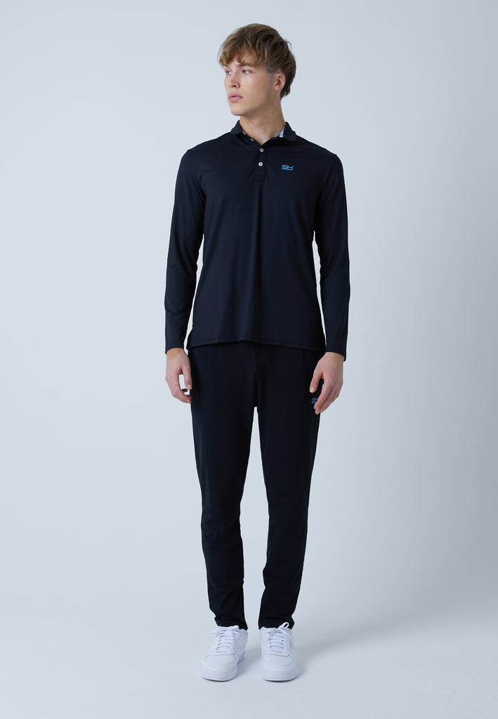 Jungen & Herren und Gender Tennis Poloshirt Langarm Herren & Jungen, schwarz von SPORTKIND