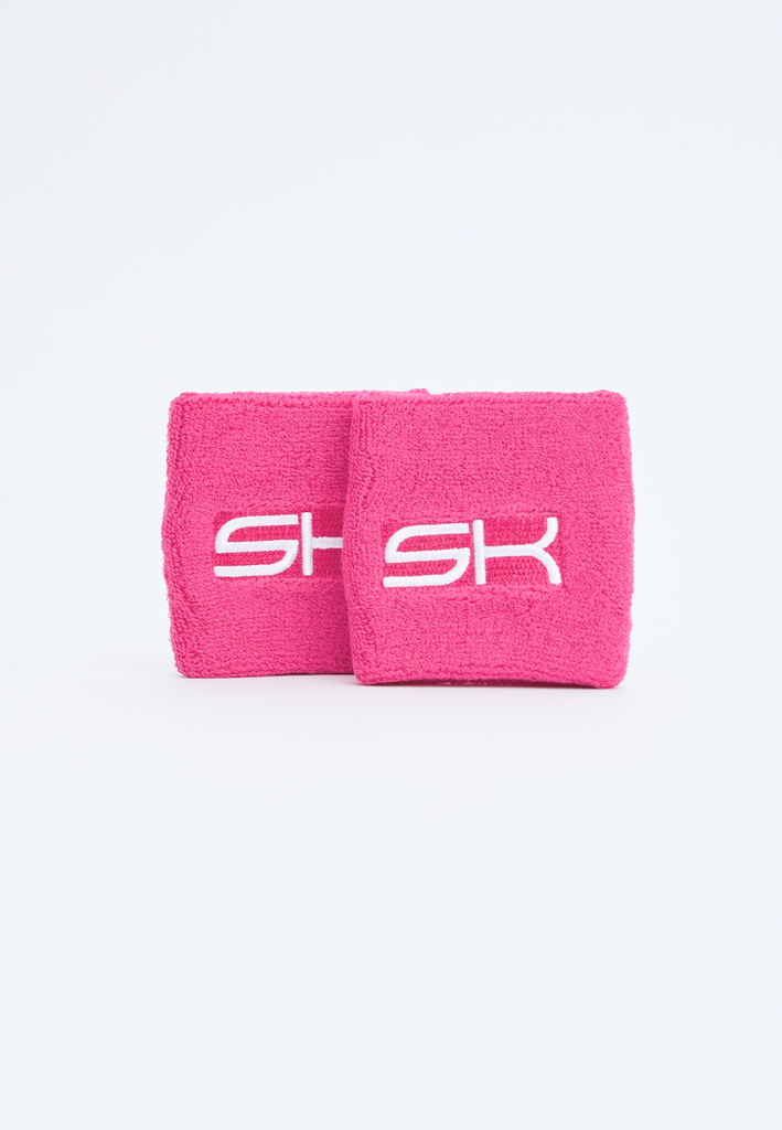 Unisex Tennis Schweißband klein 2er Set, hibiscus pink von SPORTKIND