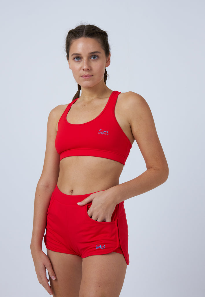 Mädchen & Damen und Gender Tennis Shorts 2-in-1, rot von SPORTKIND