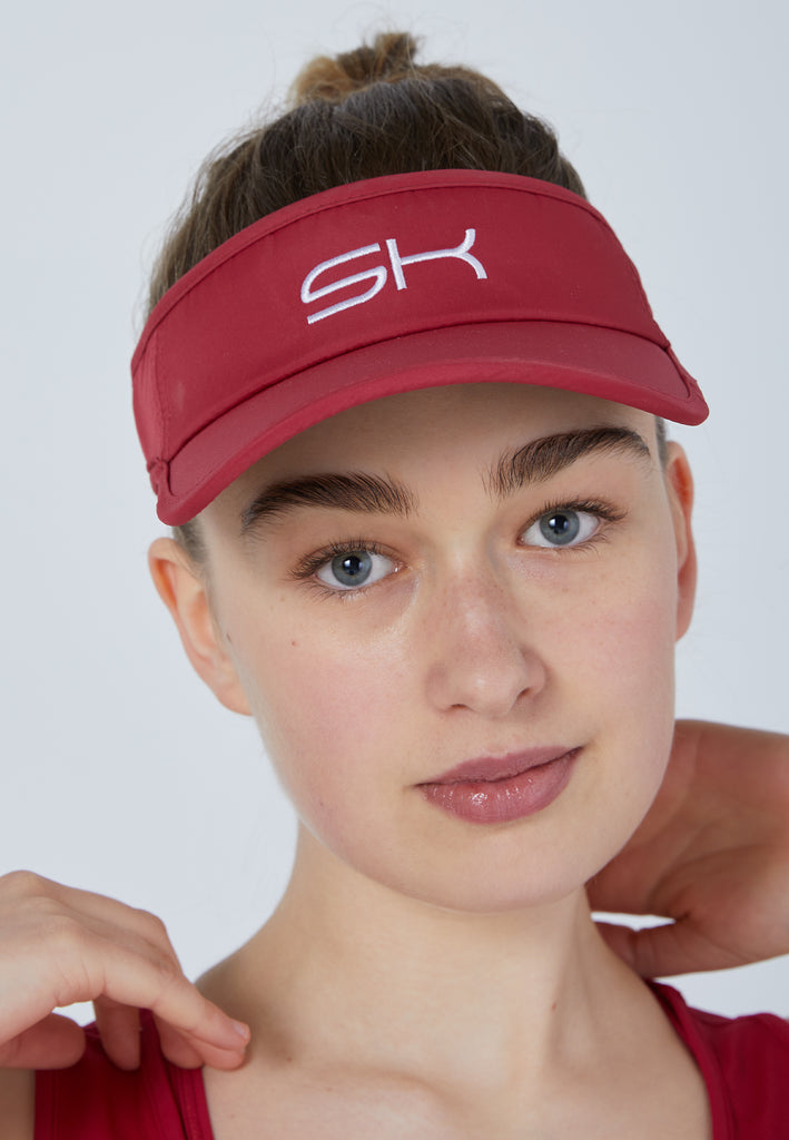 Unisex und Gender Tennis Sun Visor, bordeaux rot von SPORTKIND
