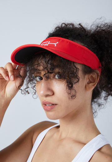 Unisex und Gender Tennis Sun Visor, rot von SPORTKIND