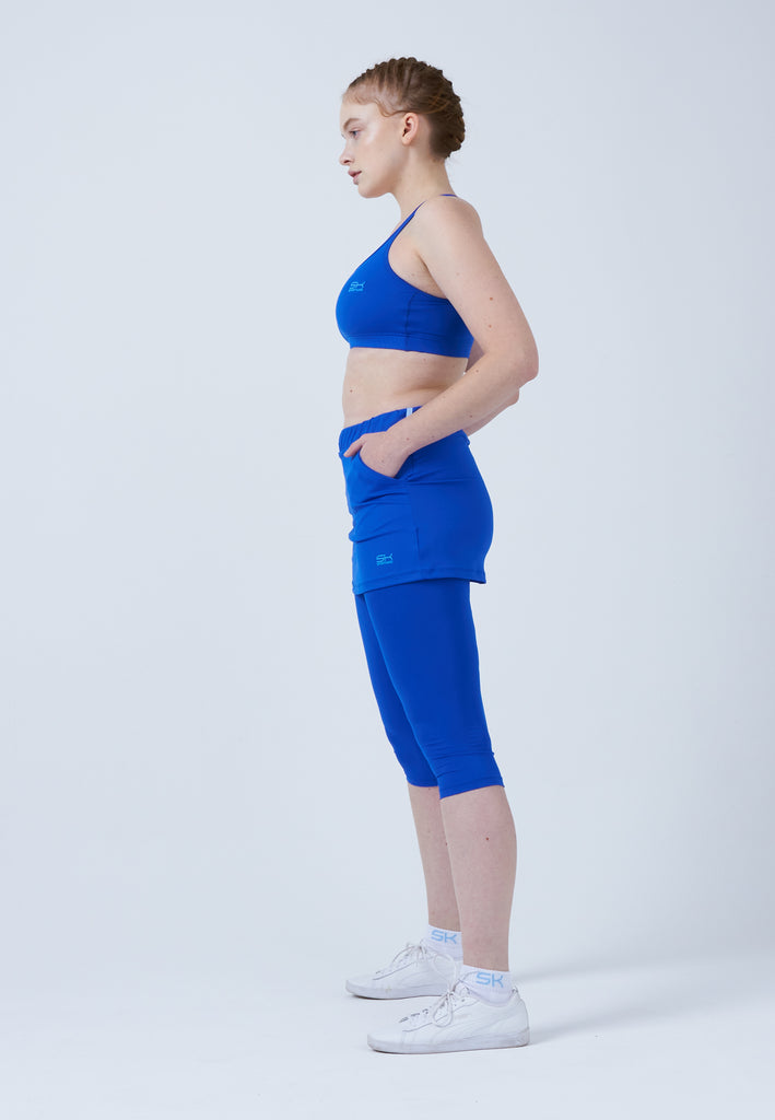 Mädchen & Damen und Gender 2-in-1 Tennisrock mit Leggings / Skapri, kobaltblau von SPORTKIND