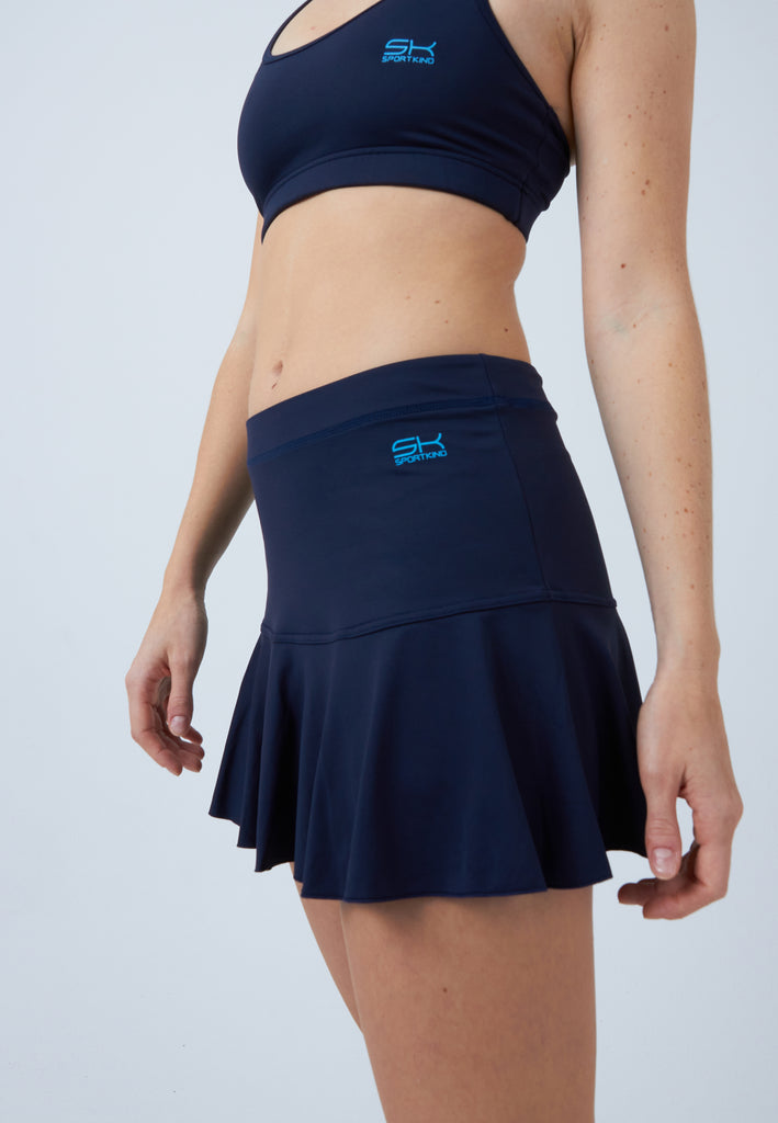 Mädchen & Damen und Gender Glockiger Tennisrock / Skort, navy blau von SPORTKIND