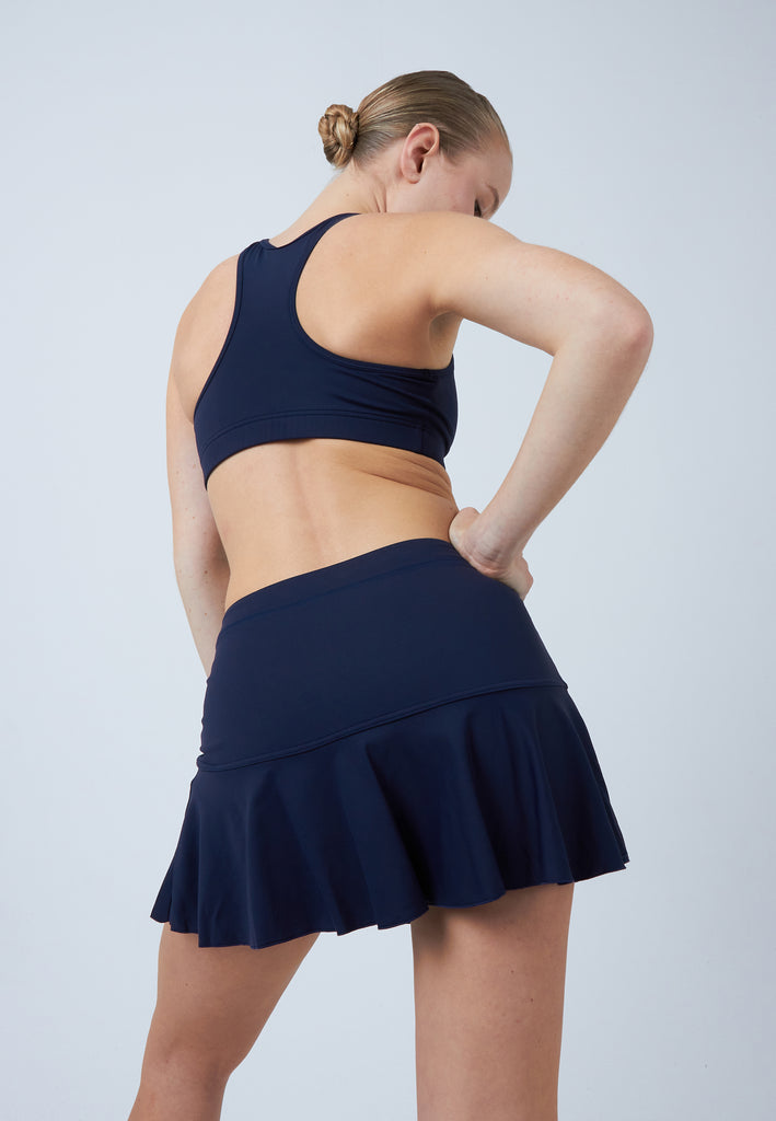 Mädchen & Damen und Gender Glockiger Tennisrock / Skort, navy blau von SPORTKIND