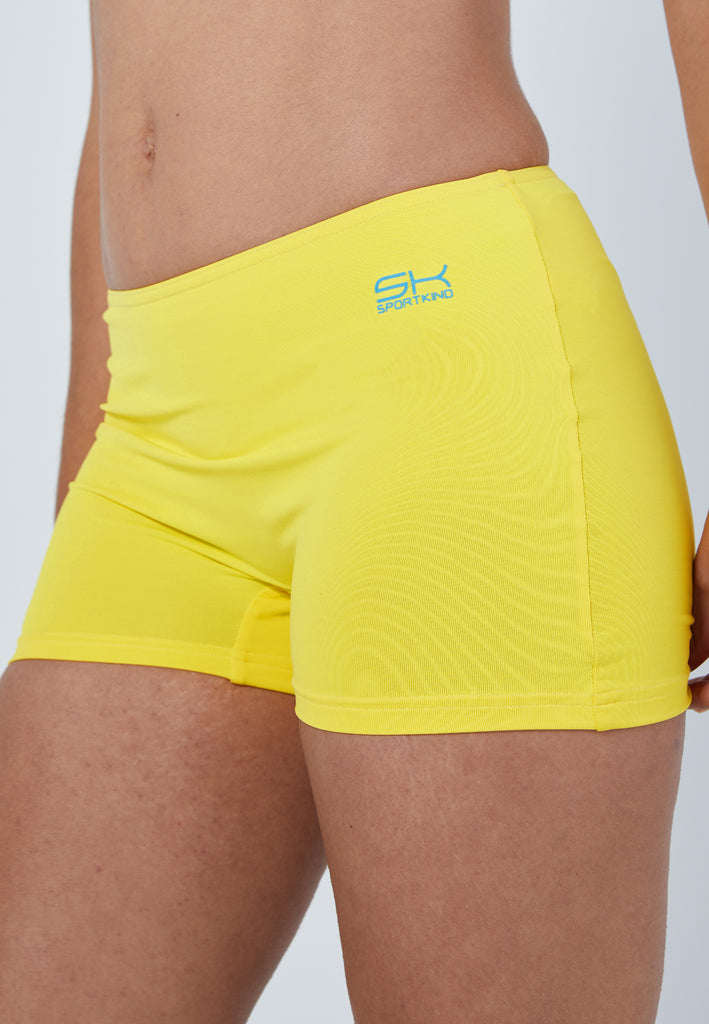 Mädchen & Damen und Gender Kurze Tennishose / Ballhose, gelb von SPORTKIND