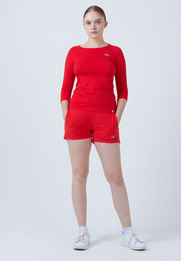 Mädchen & Damen und Gender Tennis 3/4-Longsleeve Shirt, rot von SPORTKIND