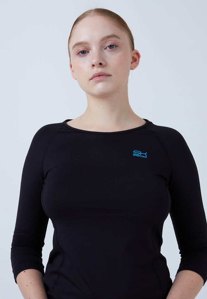 Mädchen & Damen und Gender Tennis 3/4-Longsleeve Shirt, schwarz von SPORTKIND