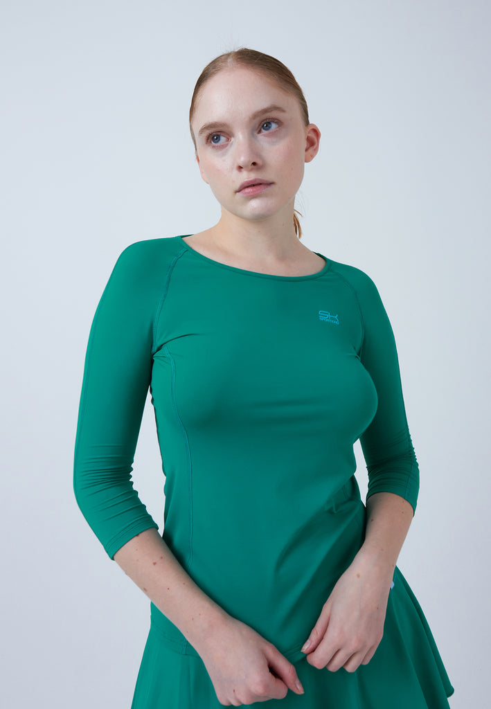 Mädchen & Damen und Gender Tennis 3/4 Longsleeve Shirt, smaragd grün von SPORTKIND