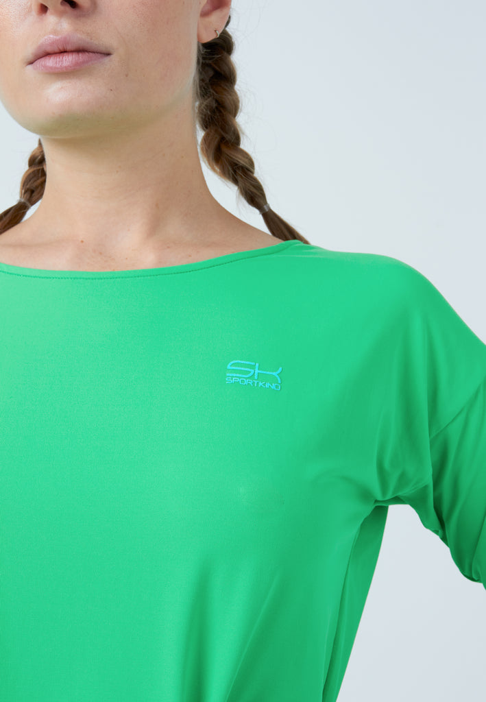 Mädchen & Damen und Gender Tennis 3/4 Loose Fit Shirt, grün von SPORTKIND
