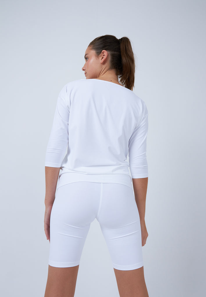 Mädchen & Damen und Gender Tennis 3/4 Loose Fit Shirt, weiß von SPORTKIND