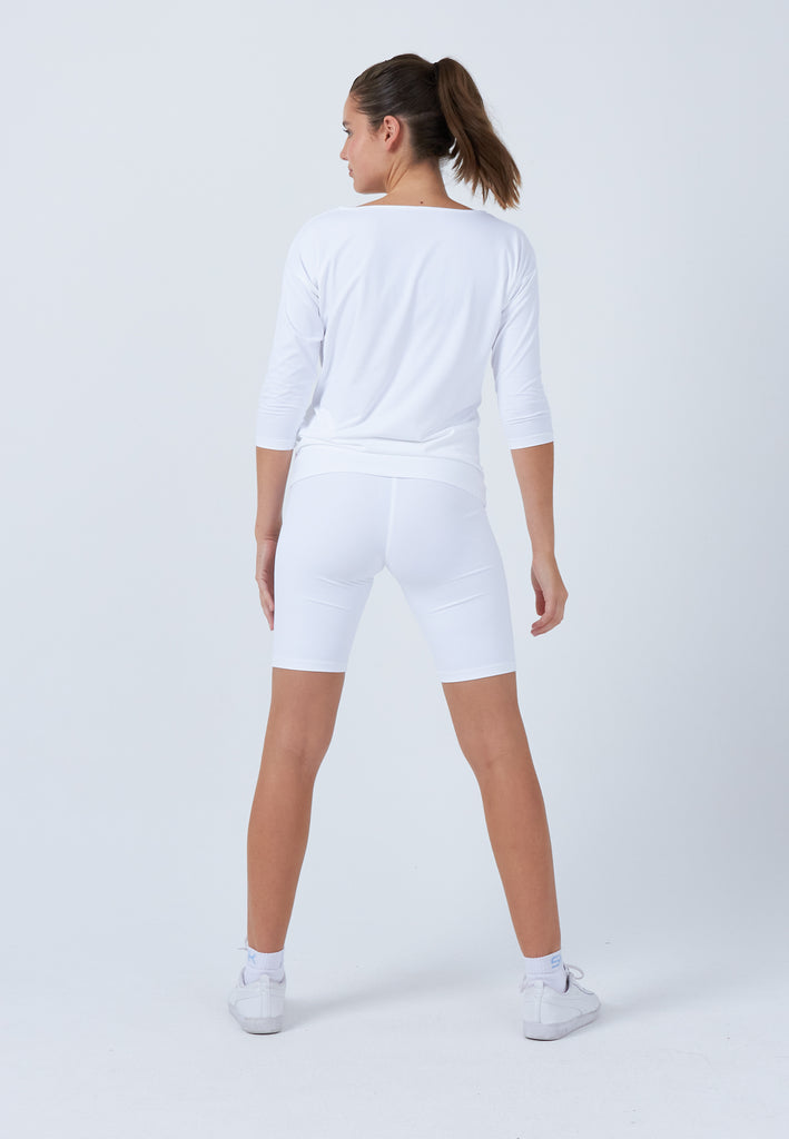 Mädchen & Damen und Gender Tennis 3/4 Loose Fit Shirt, weiß von SPORTKIND