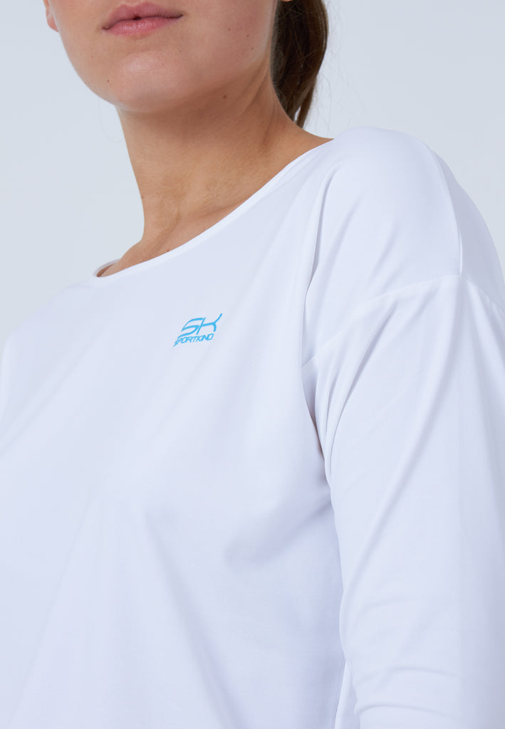 Mädchen & Damen und Gender Tennis 3/4 Loose Fit Shirt, weiß von SPORTKIND