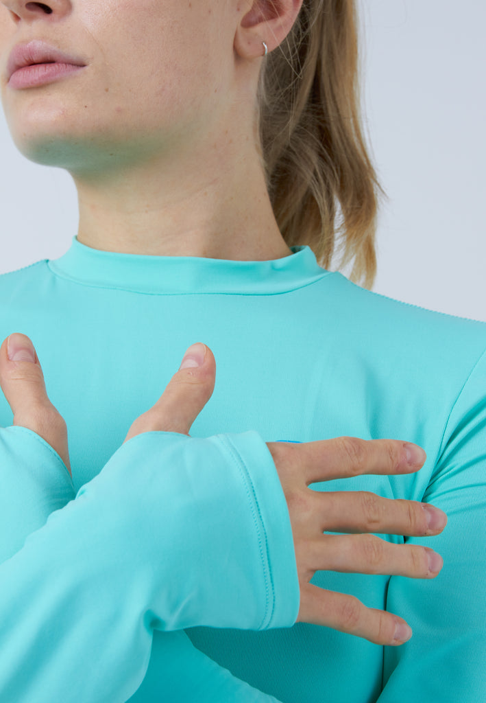 Mädchen & Damen und Gender Tennis Langarmshirt High-Neck Damen & Mädchen, mint von SPORTKIND