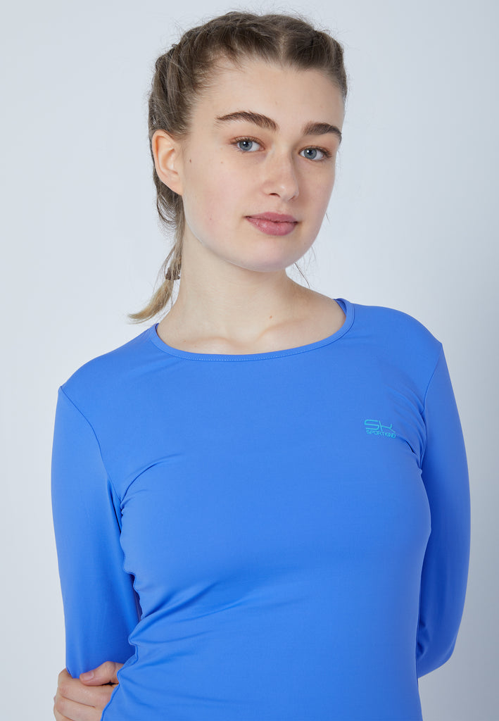 Mädchen & Damen und Gender Tennis Longsleeve Shirt, kornblumen blau von SPORTKIND