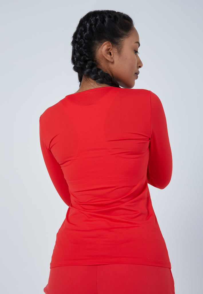 Mädchen & Damen und Gender Tennis Longsleeve Shirt, rot von SPORTKIND