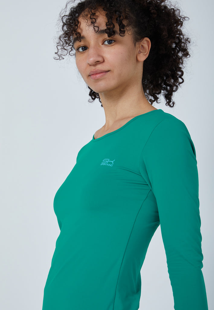 Mädchen & Damen und Gender Tennis Longsleeve Shirt, smaragd grün von SPORTKIND