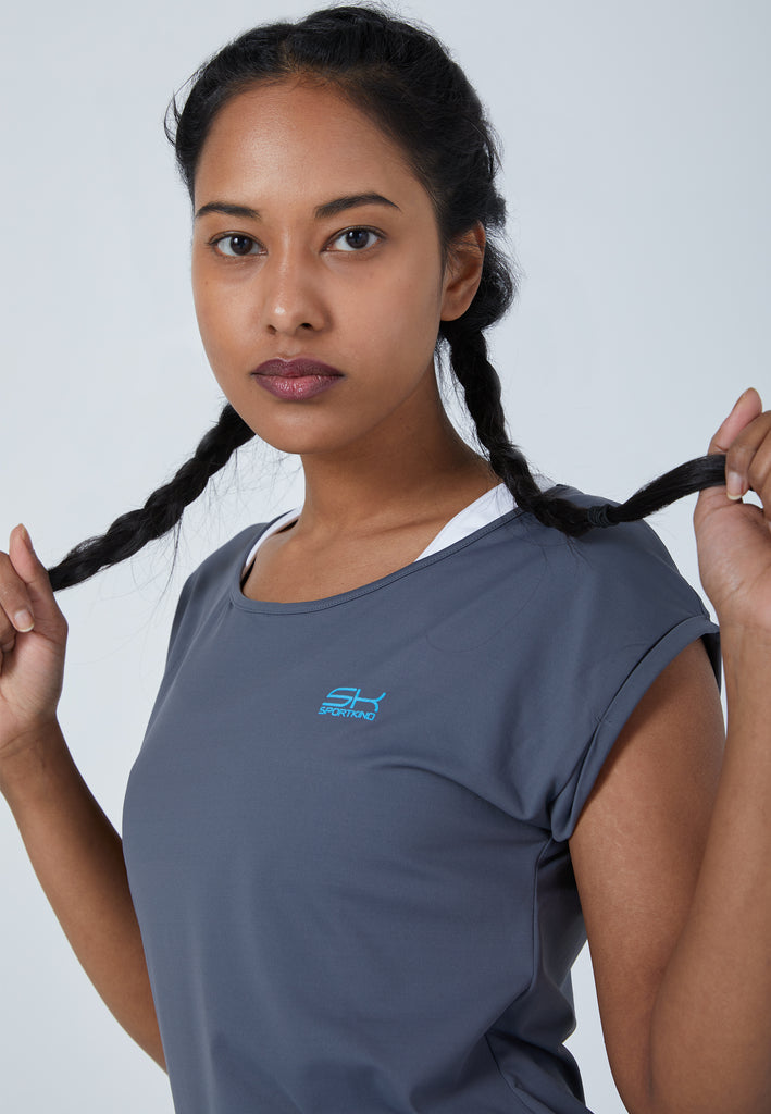 Mädchen & Damen und Gender Tennis Loose Fit Shirt, grau von SPORTKIND