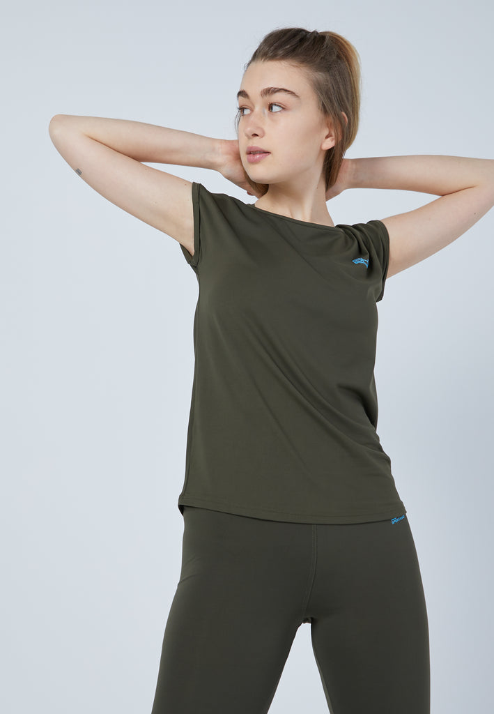 Mädchen & Damen und Gender Tennis Loose Fit Shirt, khaki von SPORTKIND