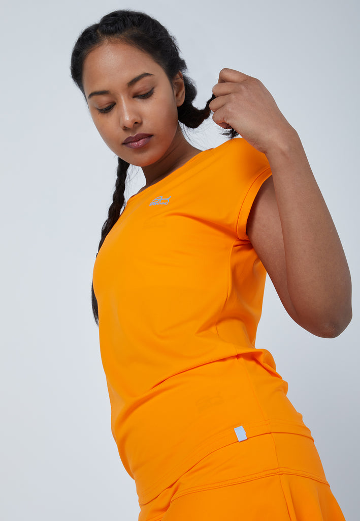 Mädchen & Damen und Gender Tennis Loose Fit Shirt, orange von SPORTKIND