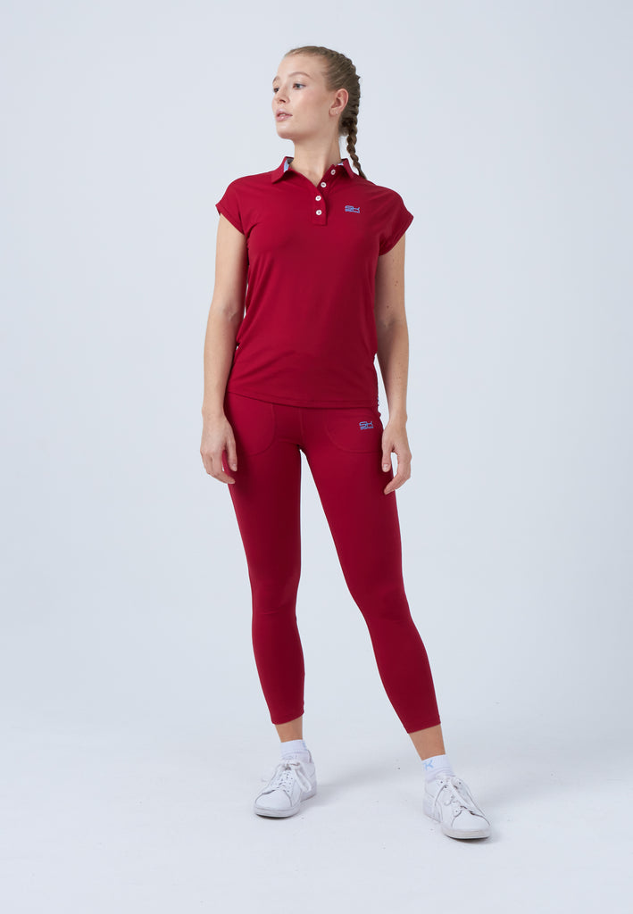 Mädchen & Damen und Gender Tennis Polo Shirt Loose-Fit, bordeaux rot von SPORTKIND