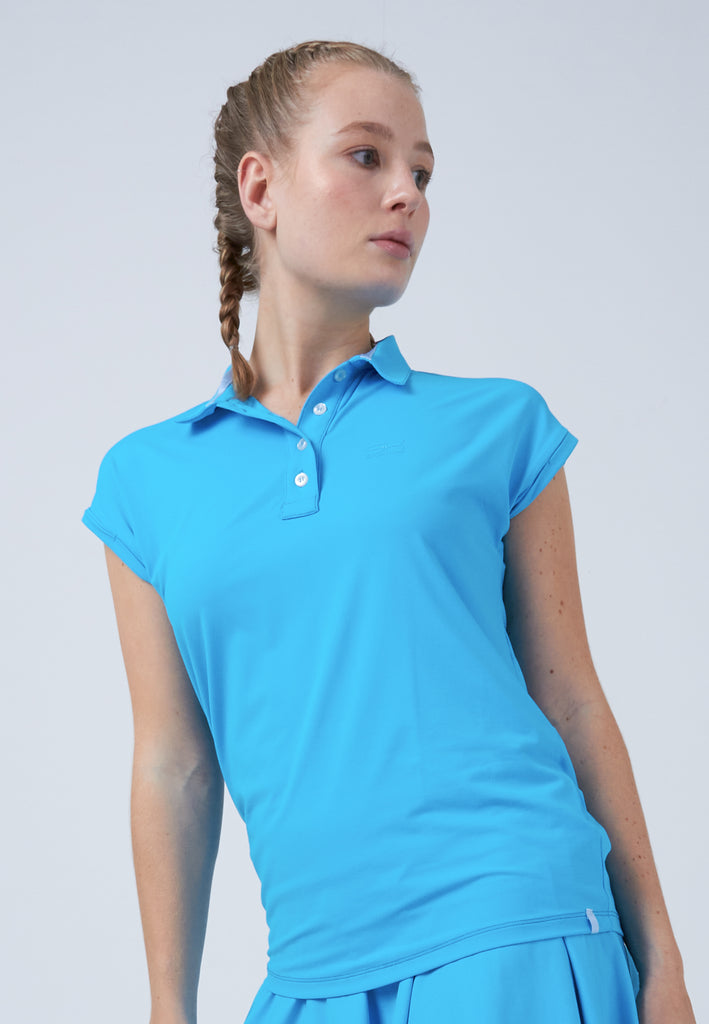 Mädchen & Damen und Gender Tennis Polo Shirt Loose-Fit, hellblau von SPORTKIND