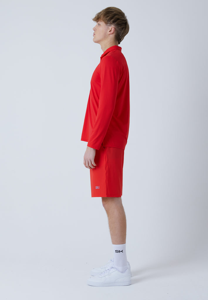 Jungen & Herren und Gender Tennis Poloshirt Langarm Herren & Jungen, rot von SPORTKIND