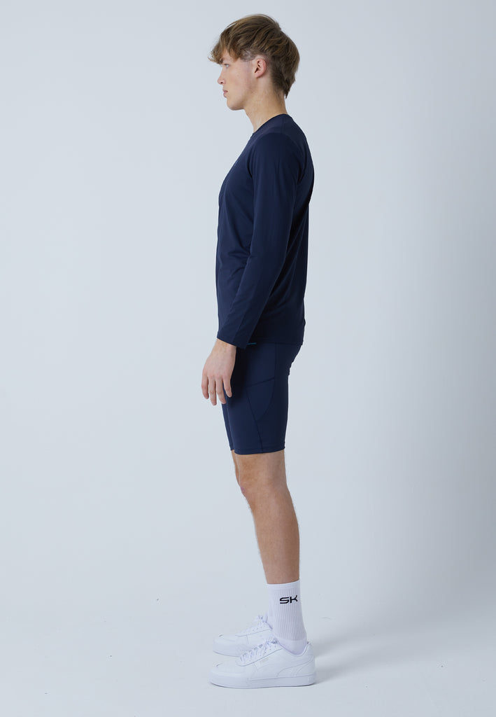 Jungen & Herren und Gender Tennis Rundhals Longsleeve Shirt, navy blau von SPORTKIND