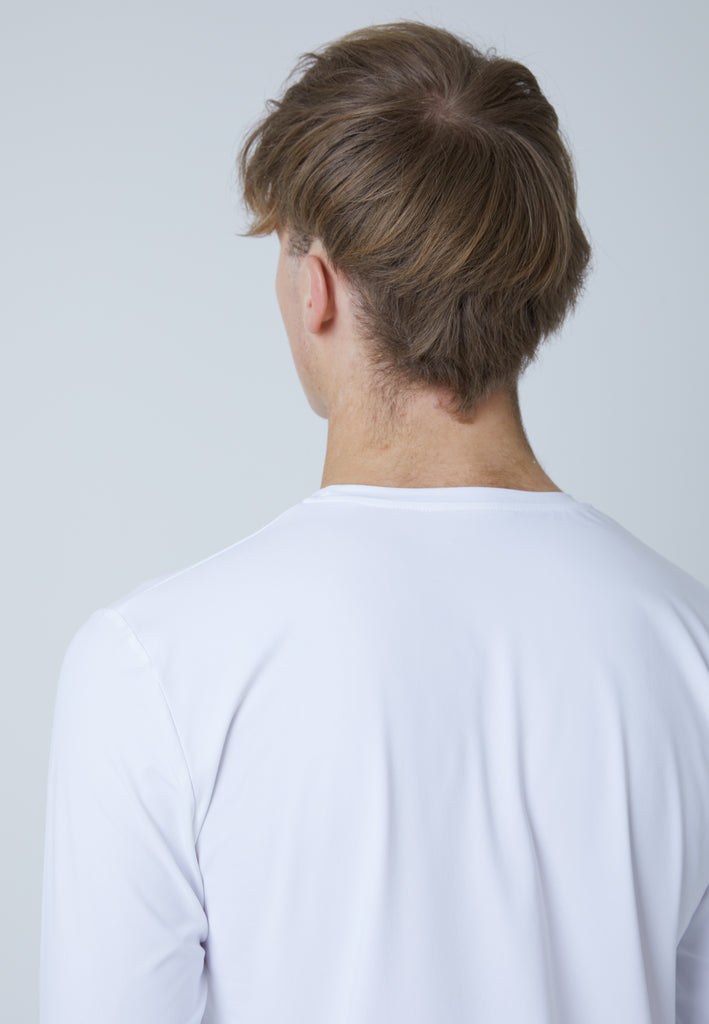 Jungen & Herren und Gender Tennis Rundhals Longsleeve Shirt, weiß von SPORTKIND