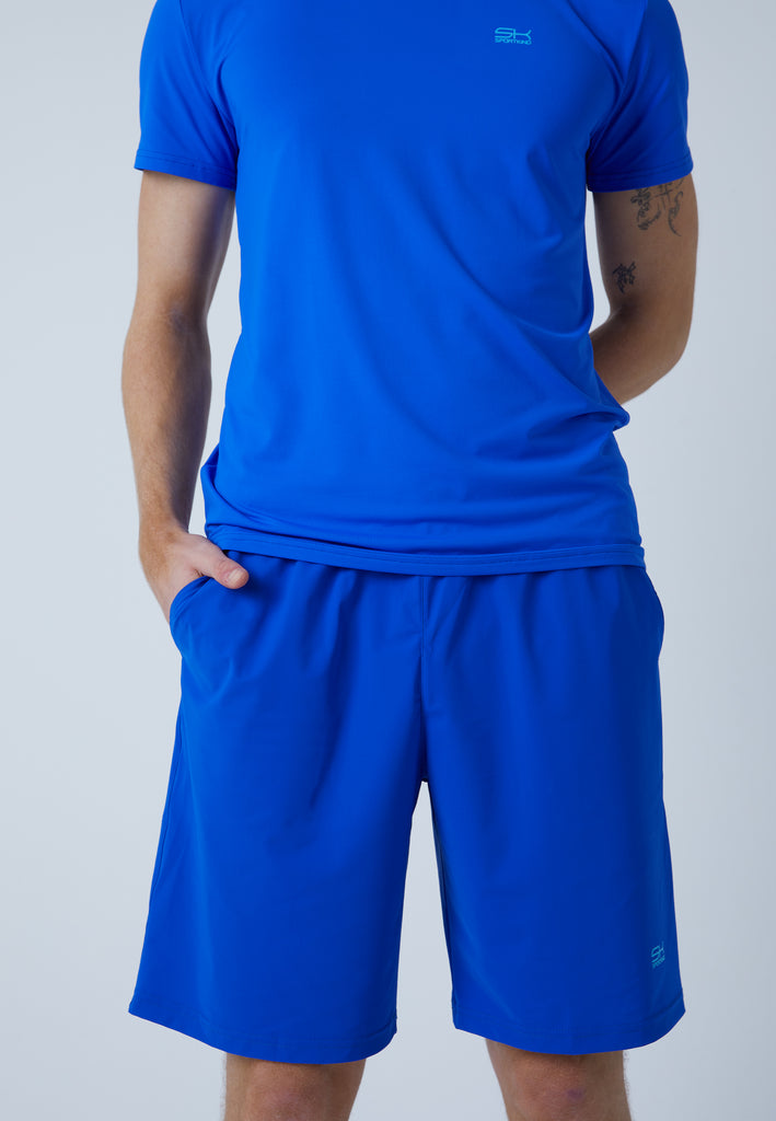 Jungen und Herren Tennis Shorts lang, kobaltblau von SPORTKIND