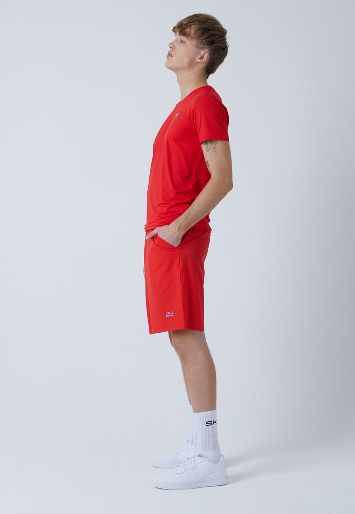 Jungen & Herren und Gender Tennis Shorts lang, rot von SPORTKIND