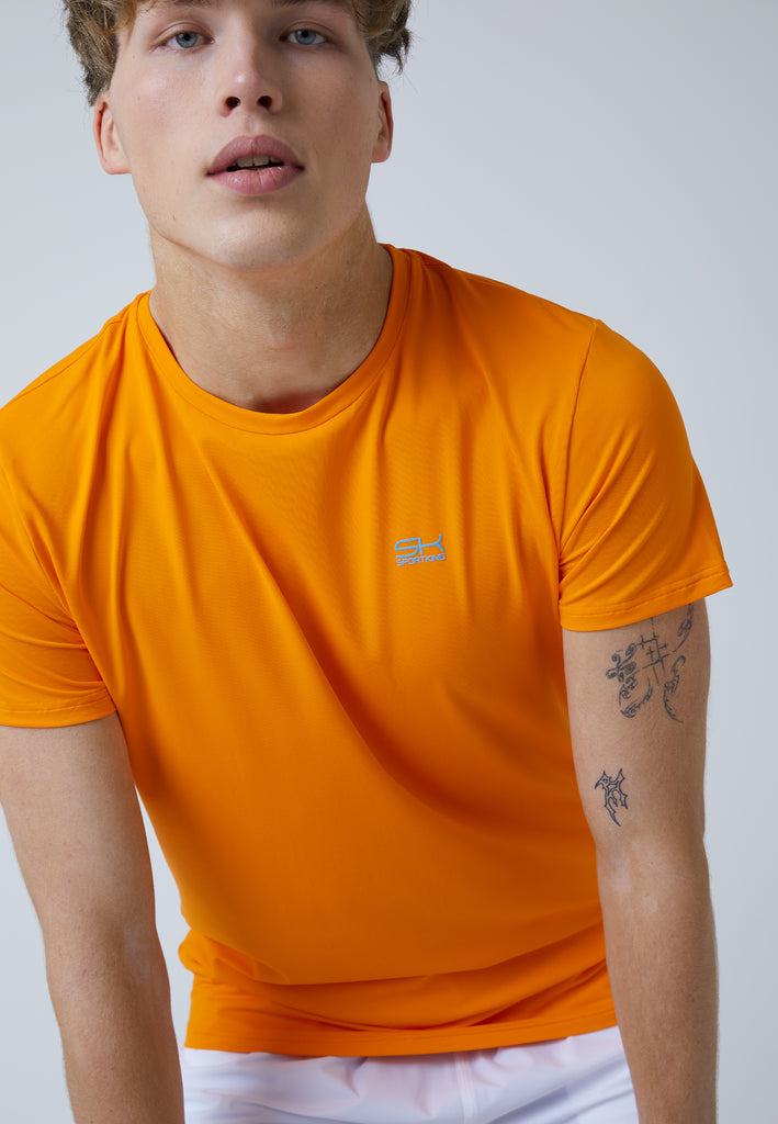 Jungen & Herren und Gender Tennis T-Shirt Rundhals, orange von SPORTKIND