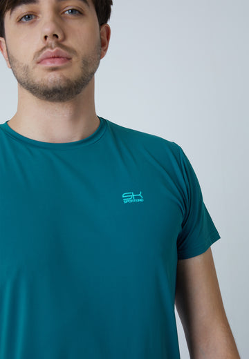 Jungen & Herren und Gender Tennis T-Shirt Rundhals, petrol grün von SPORTKIND