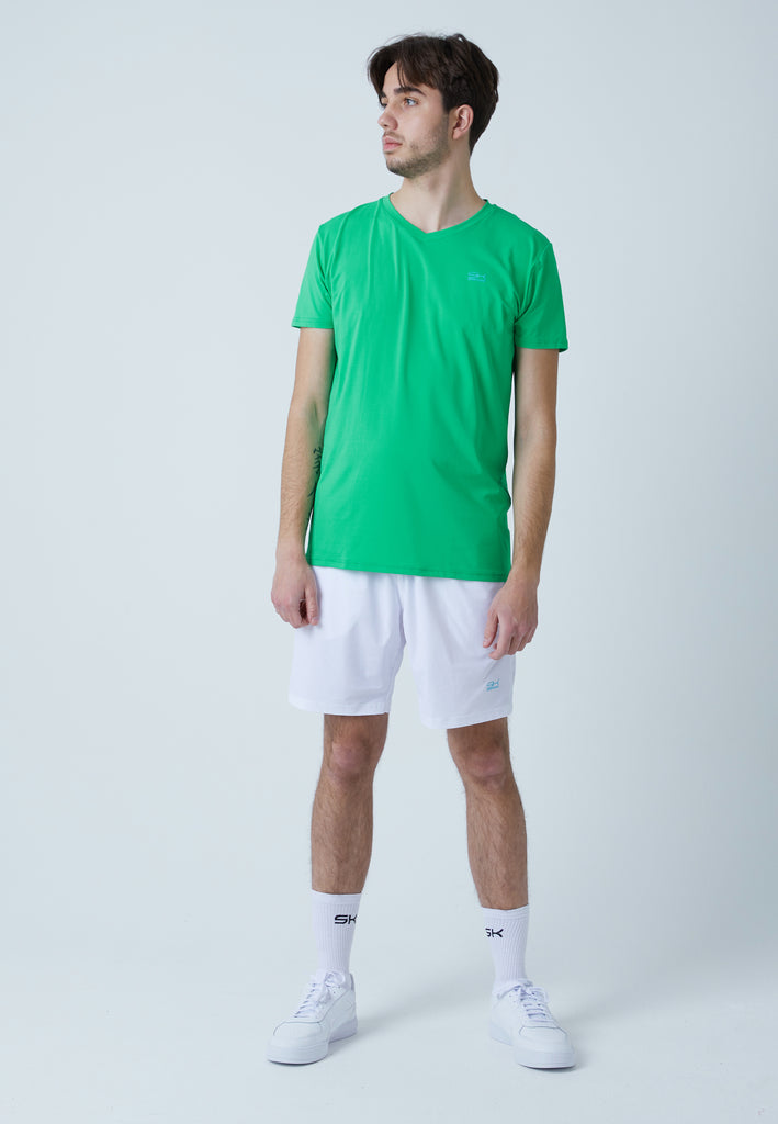 Jungen & Herren und Gender Tennis T-Shirt V-Ausschnitt Herren & Jungen, grün von SPORTKIND