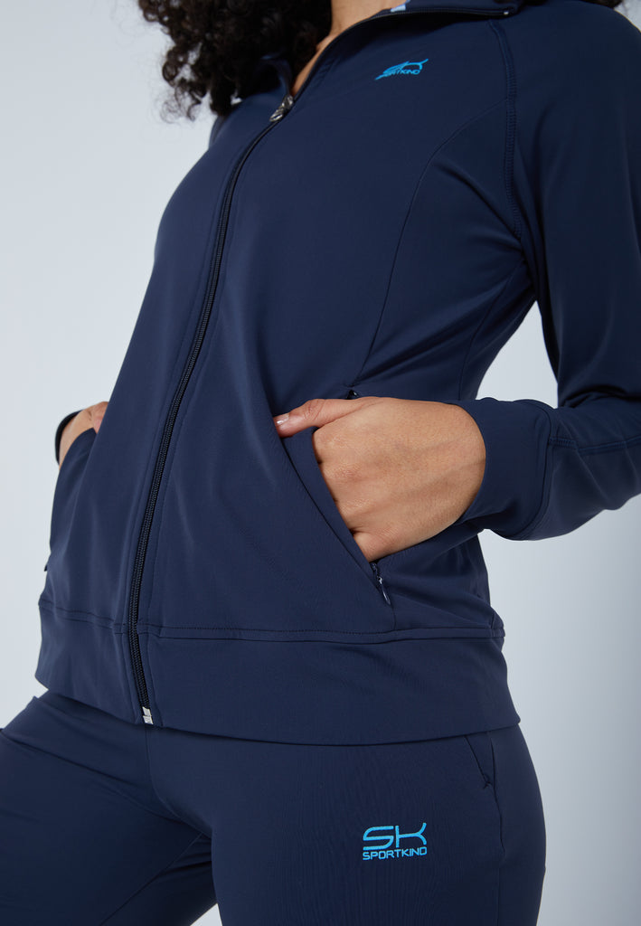 Mädchen & Damen und Gender Tennis Trainingsjacke, navy blau von SPORTKIND